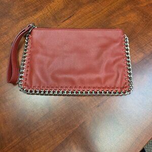 Carlos by Carlos Santana Black Clutch Wristlet with Silver Chain Detail.